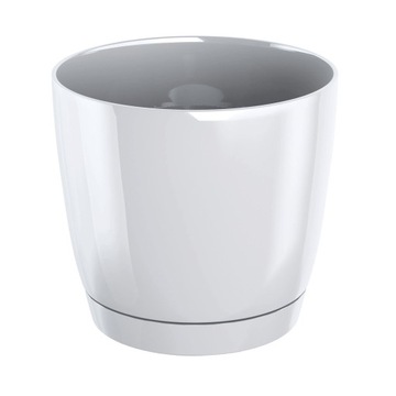 Flowerpot prosperplast 13, 5 centimeters x 13, 5 x 12, 4 centimeters diameter 13, 5 centimeters plastic white, фото