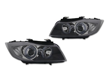 Рефлектор фара кольца angel комплект bmw 3 e90 91 black черный, фото