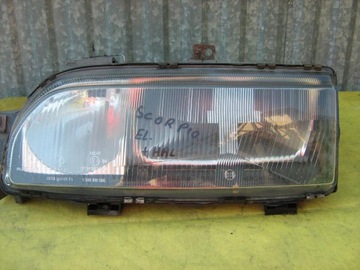 Headlight scorpio left 86-92r electric+fog light, фото