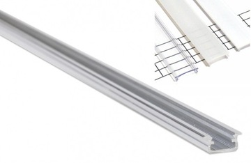 Aluminum profile+ glass phosphors b to led strip overlay 1m, фото