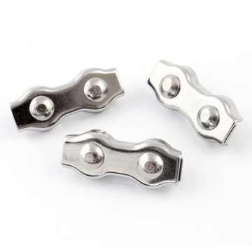 Clamp saddle double stainless inox acid-resistant 4mm 5 pcs., фото