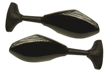 Mirrors on fairings yamaha honda suzuki coffee з directions led backlight turn signal, фото