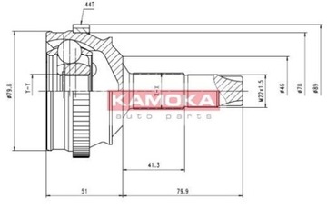 Kamoka 6336 набор шруса, вал карданный fiat ресничка, bravo lancia delta, фото