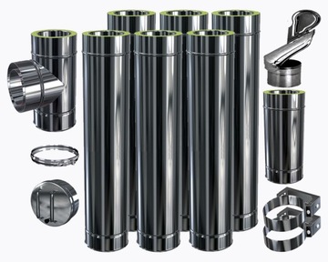 Chimney with double walls isolated fi 150/ 7m steel front, фото