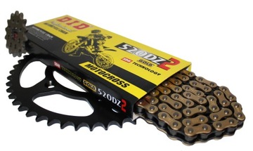 Set driven honda crf 250 x 04-2011 gears+ chain golden did, фото