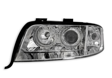 Headlights angel eyes audi a6 5/ 01-4/ 04 xenon chrome, фото