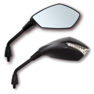 Mirrors motorcycle+ turn signal led backlight 2 pcs, фото