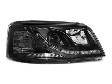 Фонаря перед vw transporter t5 black черный led подсветка светодиодные, фото