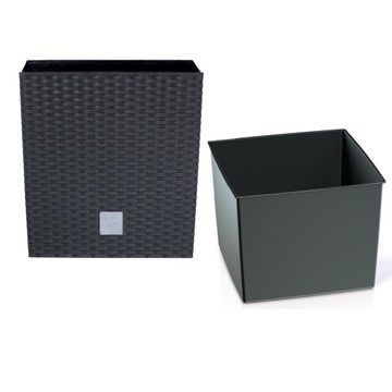 Rattanowa flowerpot with cartridge 22x22cm flowerpot ratan, фото