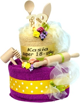 For a gift birthday name day cake з towels embroidery, фото