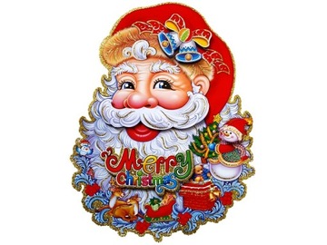 Santa claus decor on window decoration bilateral 57x33, фото