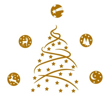 Stickers on window festive decor stars, фото