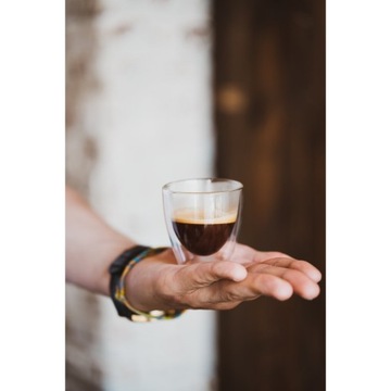Vialli glass thermal double wall amo 80 ml espresso coffee 6 places, фото