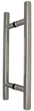 Handle bilateral fasteners for doors glass door handle stainless steel inox 46 centimeters, фото