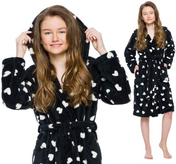 Hearts warm lovely robe girlish hood 140, фото