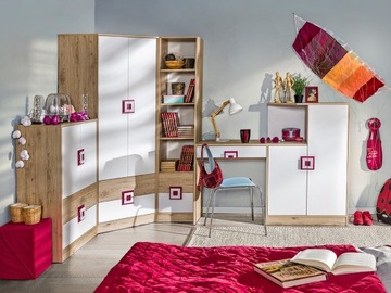 Furniture modern set cabinet angular table chest of drawers rack youth nico 3, фото