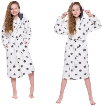 Downy warm lovely robe girlish hood 134, фото