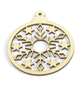 Wooden snowflake ball decorative overlay 303x250mm rx11, фото