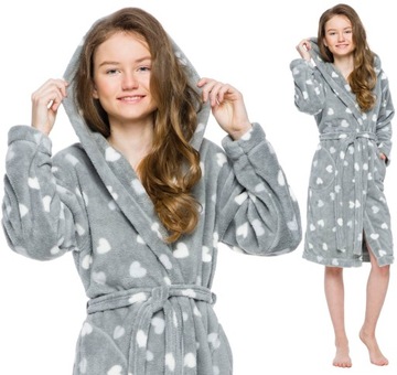 Hearts warm lovely robe girlish hood 122, фото