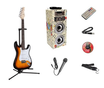КОМПЛЕКТ ЭЛЕКТРОГИТАРА + УСИЛИТЕЛЬ 20WATT USB!