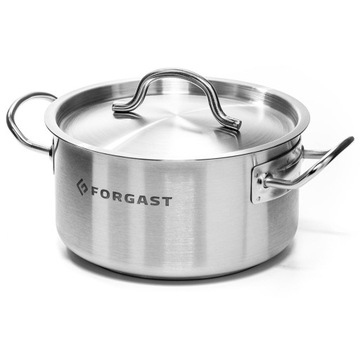 FORGAST СТАЛЕВИЙ ГОРЩИК НИЗЬКИЙ + КРИШКА 4L FG02004