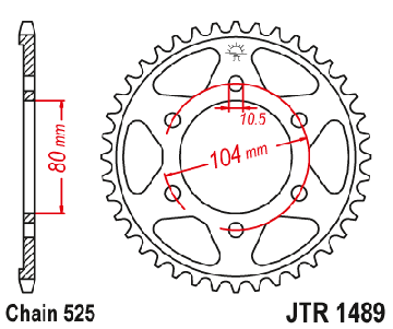 JT ZAHNRAD HINTEN 4359 44 KAWASAKI ZX750R, NINJA, KLZ VERSYS (12-) (435944JT