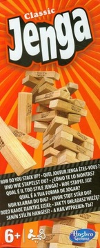 Jenga Classic Hasbro Аркадная игра Семейная вечеринка Деревянные блоки