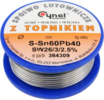 CYNA Z TOPNIKIEM 0,7mm 0,70mm 1KG SN60PB40 1000g