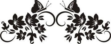 Naklejka na ścianę motyle kwiaty dekor Ornament 25
