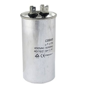 Kondensator rozruchowy silnikowy 2uF/450VAC CBB65 metalowa obudowa 40mm