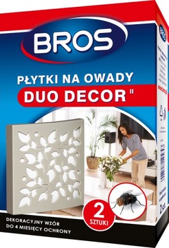 BROS PŁYTKA NA OWADY DUO DECOR 2SZT MUCHY KOMARY MUSZKI OWOCÓWKI MESZKI