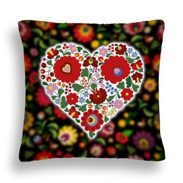 PODUSZKA MX 02 SERCE MOTYW ŁOWICKI LOVE 40X40