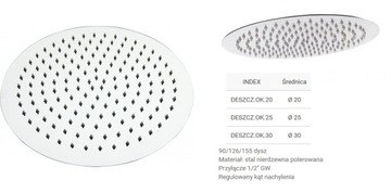 Deszczownica Oval 30cm SLIM+RAMIE hans grohe kludi