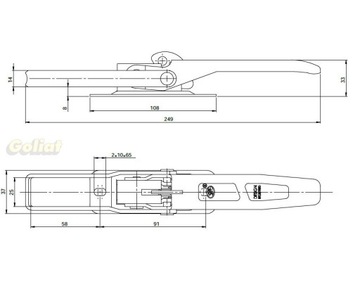 Боковой крюк прицепа ZB-05AA узкий крепеж