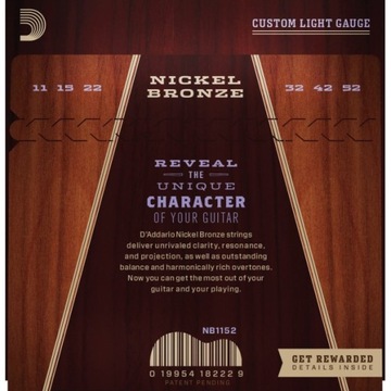 Акустическая гитара D'addario NB Nickel Bronze 11-52