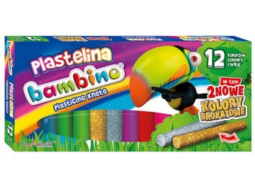 PLASTELINA BAMBINO 12 kol w tym złota i srebrna