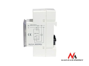 ПРОГРАММАТОР ВРЕМЕНИ НЕДЕЛЬНЫЙ ТАЙМЕР НА DIN-РЕЙКУ 16А 3600Вт Maclean MCE09