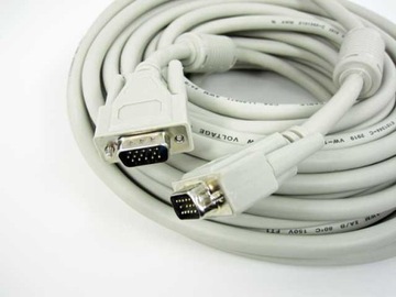 kabel przewód svga 10,0m vga d-sub 15 pin filtry