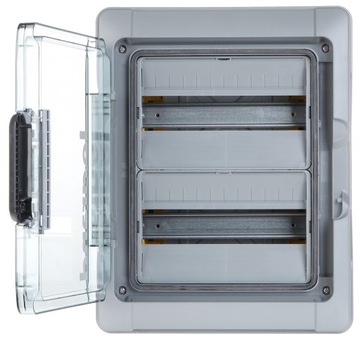 RN65 ПЛАСТИКОВАЯ РАСПРЕДЕЛИТЕЛЬНАЯ ЩИТКА NT 24M 2X 12M N+PE IP65 432X340X161 ДЫМОВАЯ ДВЕРЬ
