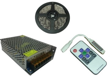 ZESTAW taśma RGB 5050 300 LED 5m ster radiowy zas