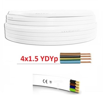 PRZEWÓD KABEL SIECIOWY PRĄDOWY 230V 4x1,5mm YDYp