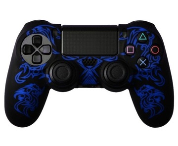 IRIS Silikonowy pokrowiec etui osłona na pad do konsoli PS4 smok niebieski