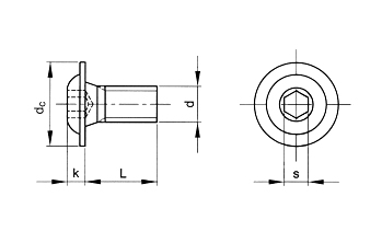 ШВП с шайбой черный M6x10 Allen 10 шт.