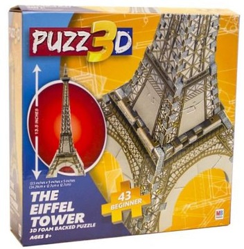 Puzzle Piankowe 3D Wieża Eiffla 43e Początkujących