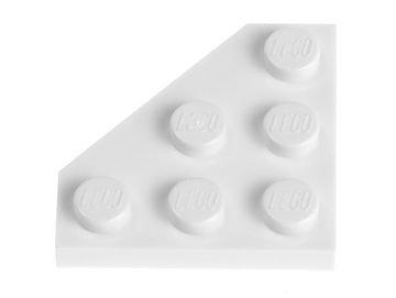 LEGO Płytka ścięta 3x3 2450 biała - 2 szt.
