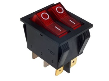 PRZEŁĄCZNIK PODŚWIETLANY 6-pin 2-poz 15A 250V AC