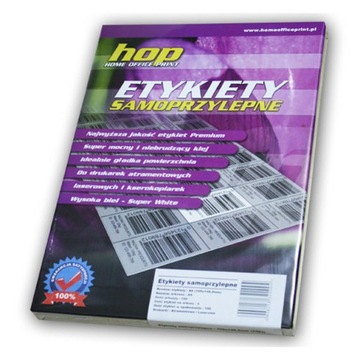 ETYKIETY SAMOPRZYLEPNE 105x74 100ark LASER INK