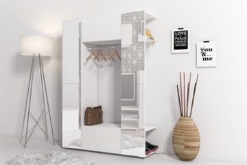 Garderoba CUBE 2 Biała z lustrem POLSKIE MEBLE 48h