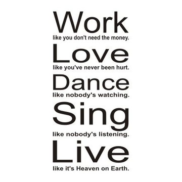 Napis na ścianę, naklejka - Work Love Dance - 176