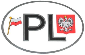 NAKLEJKA OZNACZENIE KRAJU POLSKA PL FLAGA GODŁO